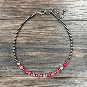 Handmade 16" Navajo Hexa Gemstone Necklace